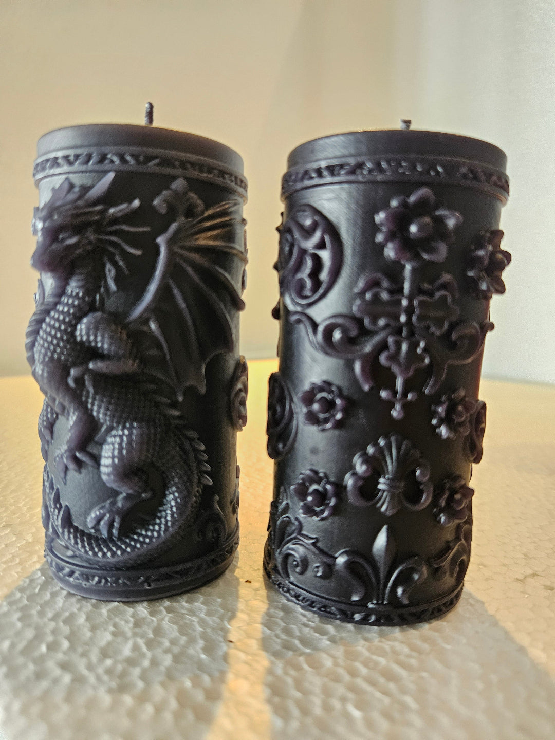 Dragon & Rose pillar candles