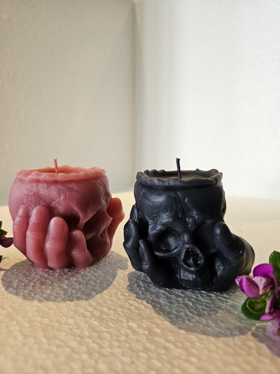 Hand Skull cup candles