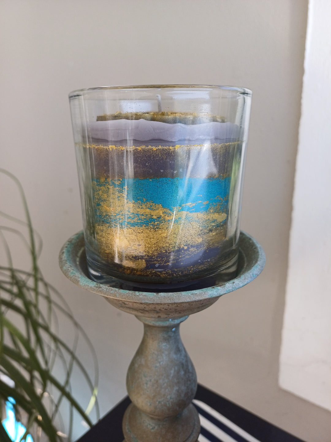 Blue & Gold Medallion Tumbler candles