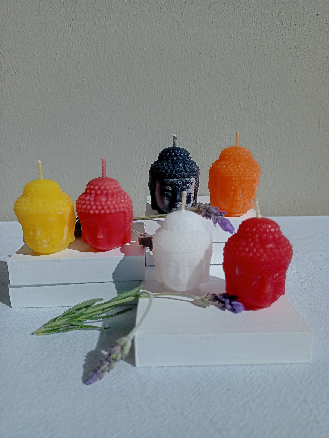 Buddha head candles