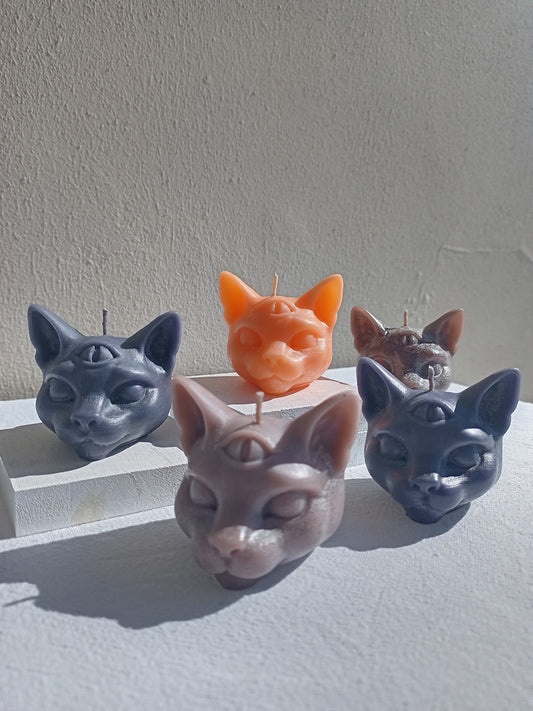 Cat candles with 3rd eye