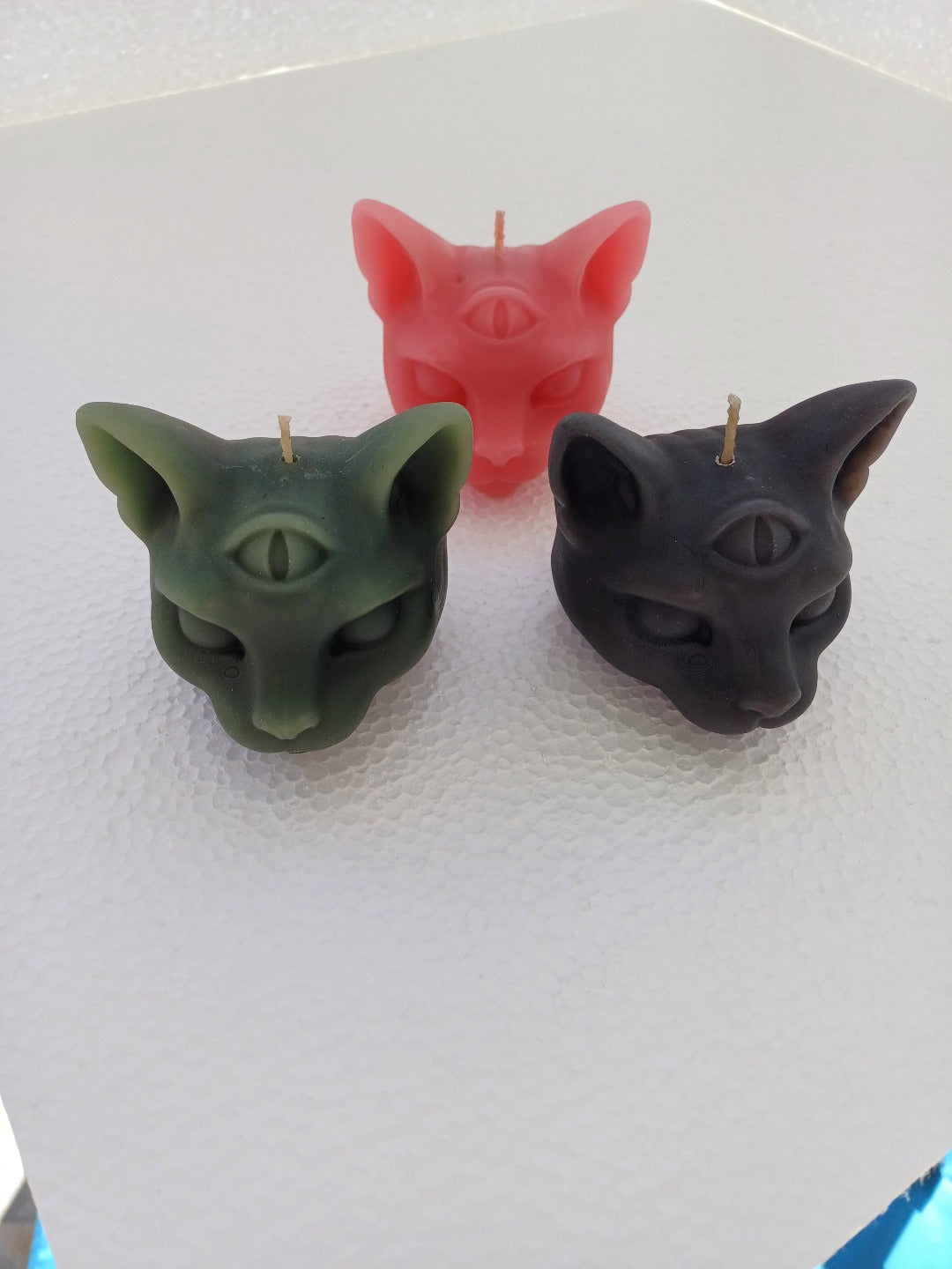 Cat candles with 3rd eye