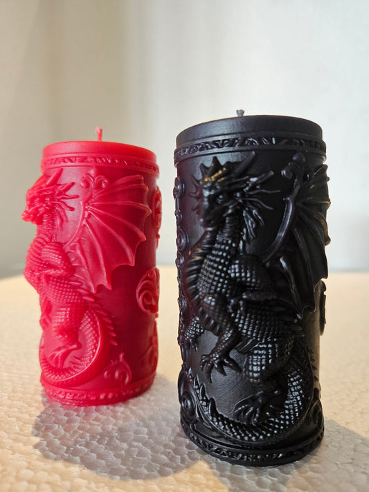 Dragon & Rose pillar candles