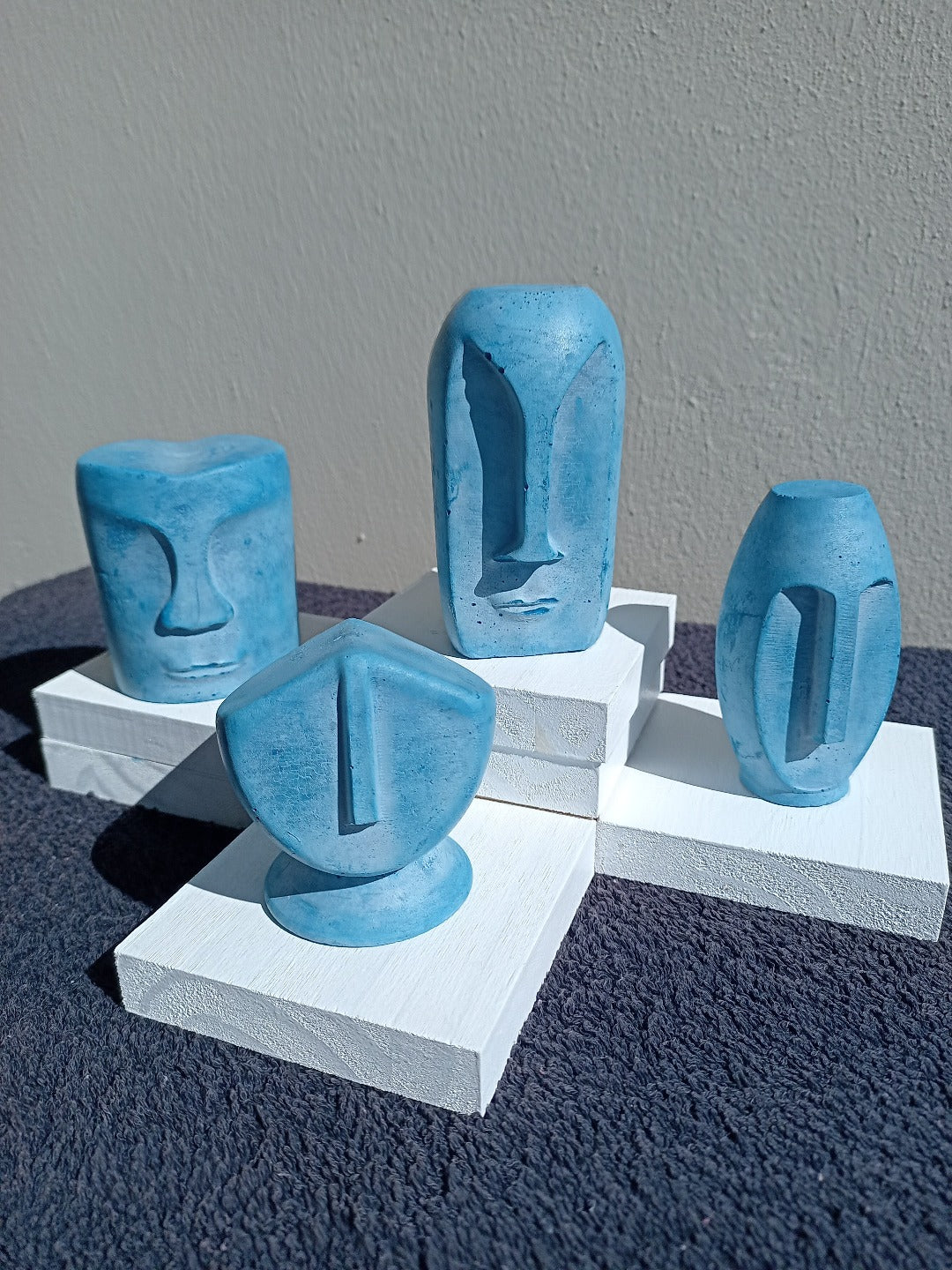 Easter Island cement ornamental set ( 4 piece set)