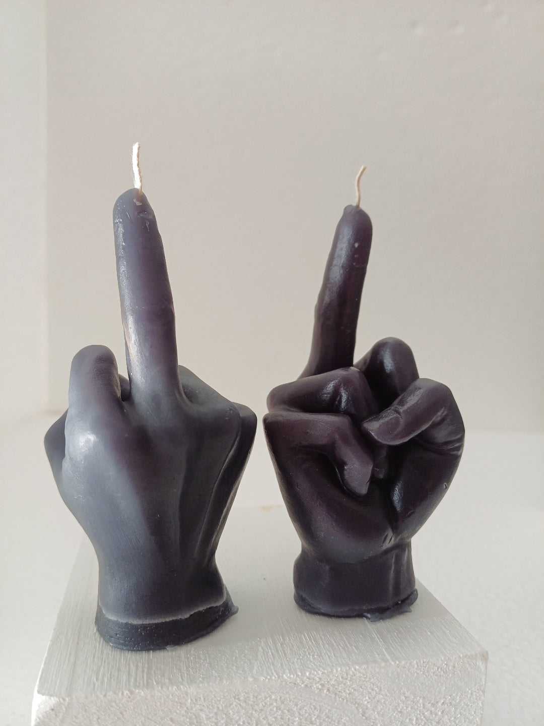 Defiance candles "Flipping the bird"