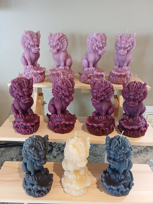 Foo Dogs/ Chinese Dragon candles- Tall