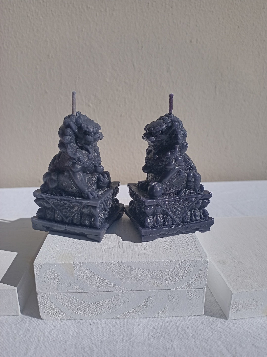 Chinese Foo dog candle sets (2 candles per set)