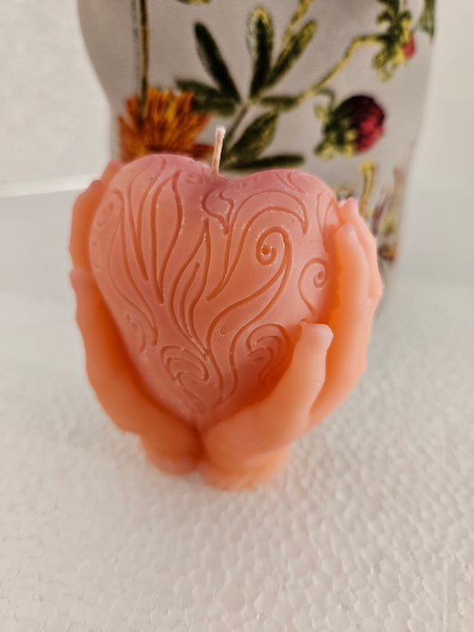 Heart in hands- candles