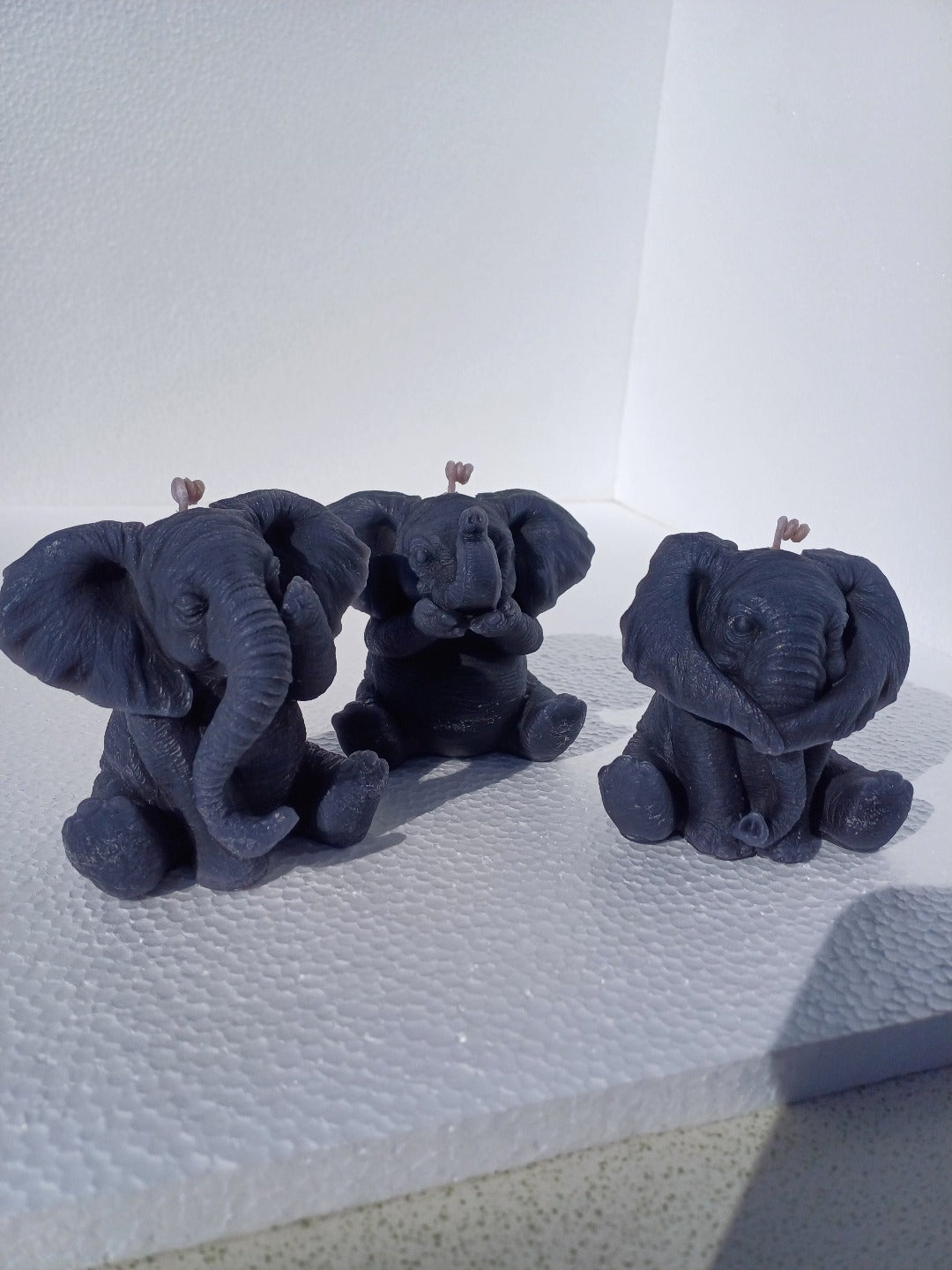 Elephant candles-Hear no evil, see no evil, speak no evil ellies