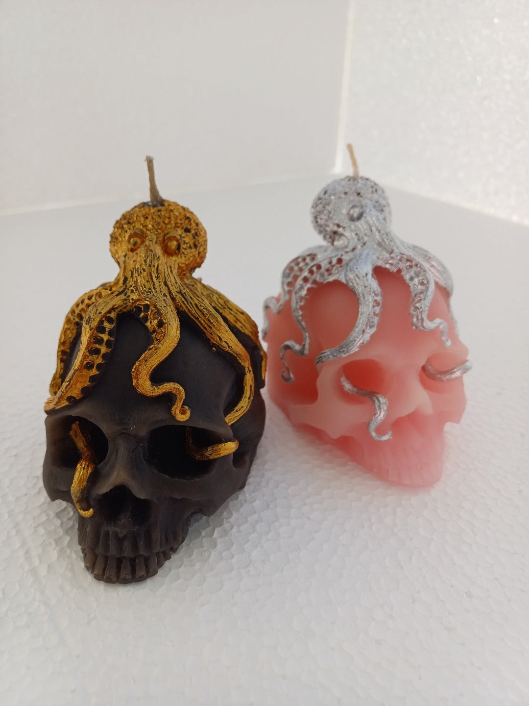 Octopus skull candles