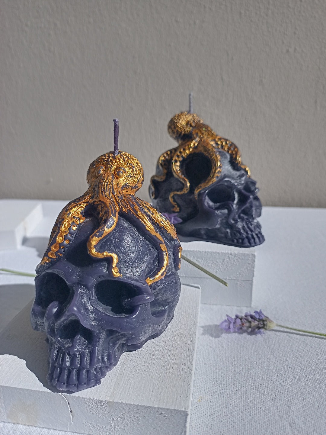 Octopus skull candles