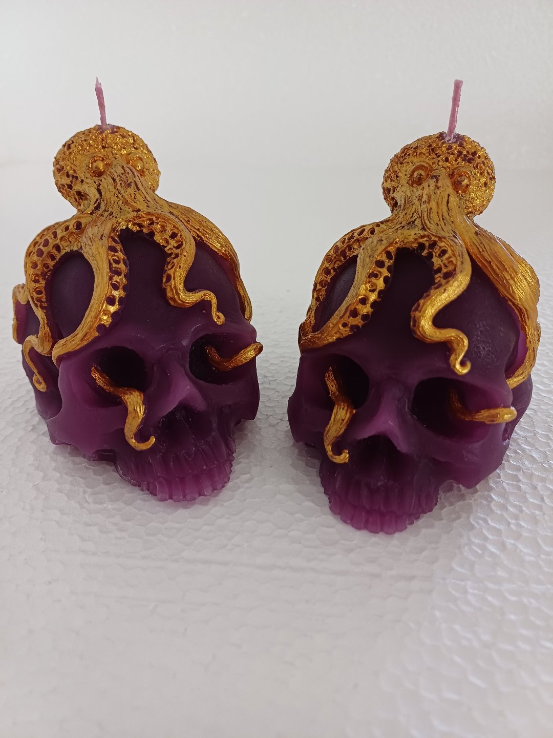 Octopus skull candles