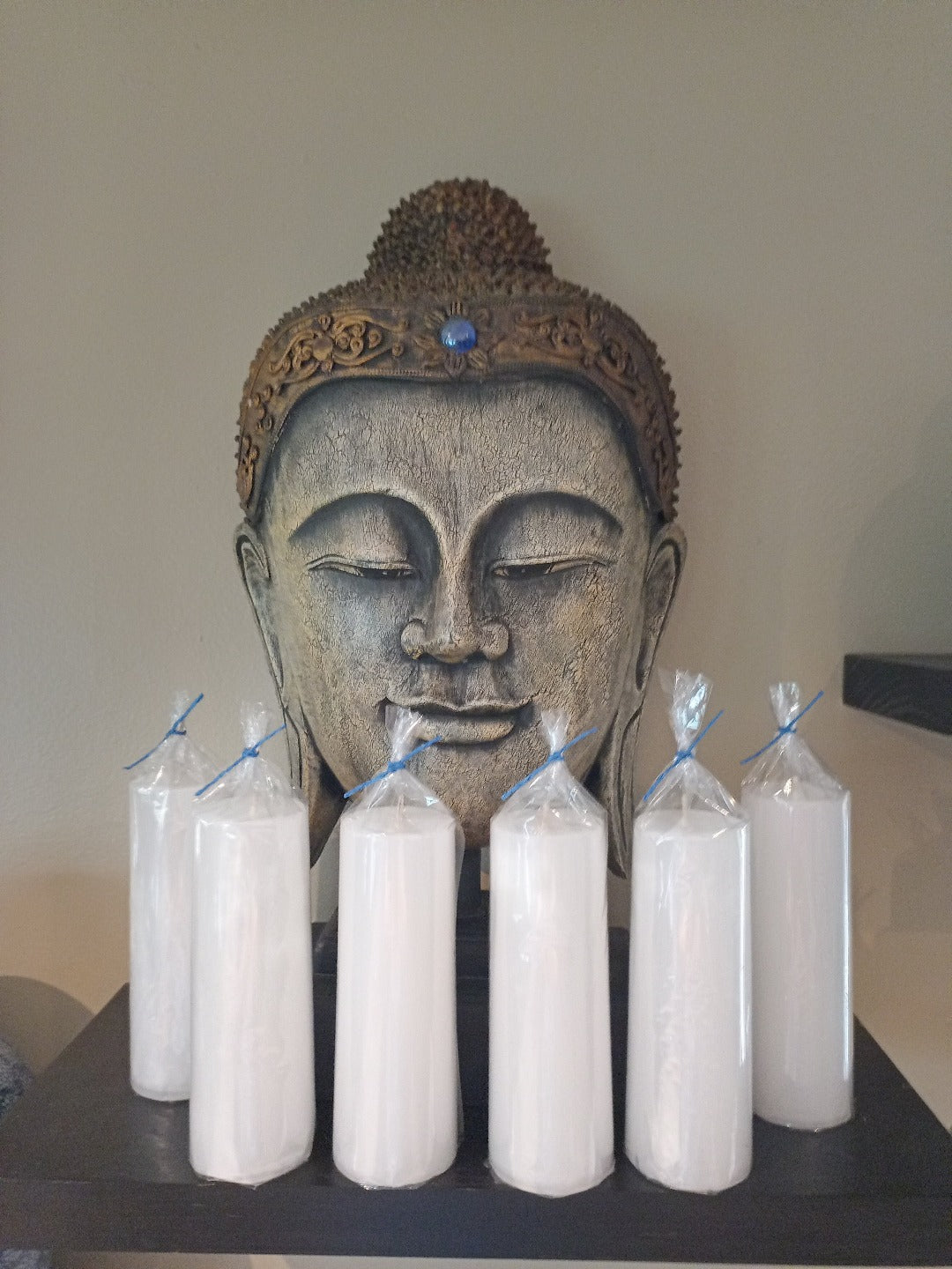 Plain white pillar candles