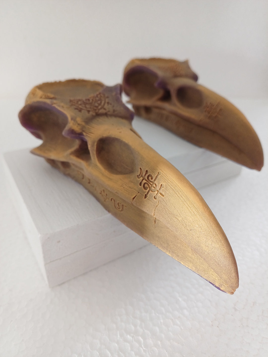 Raven skull candles (set of two)- Large and small