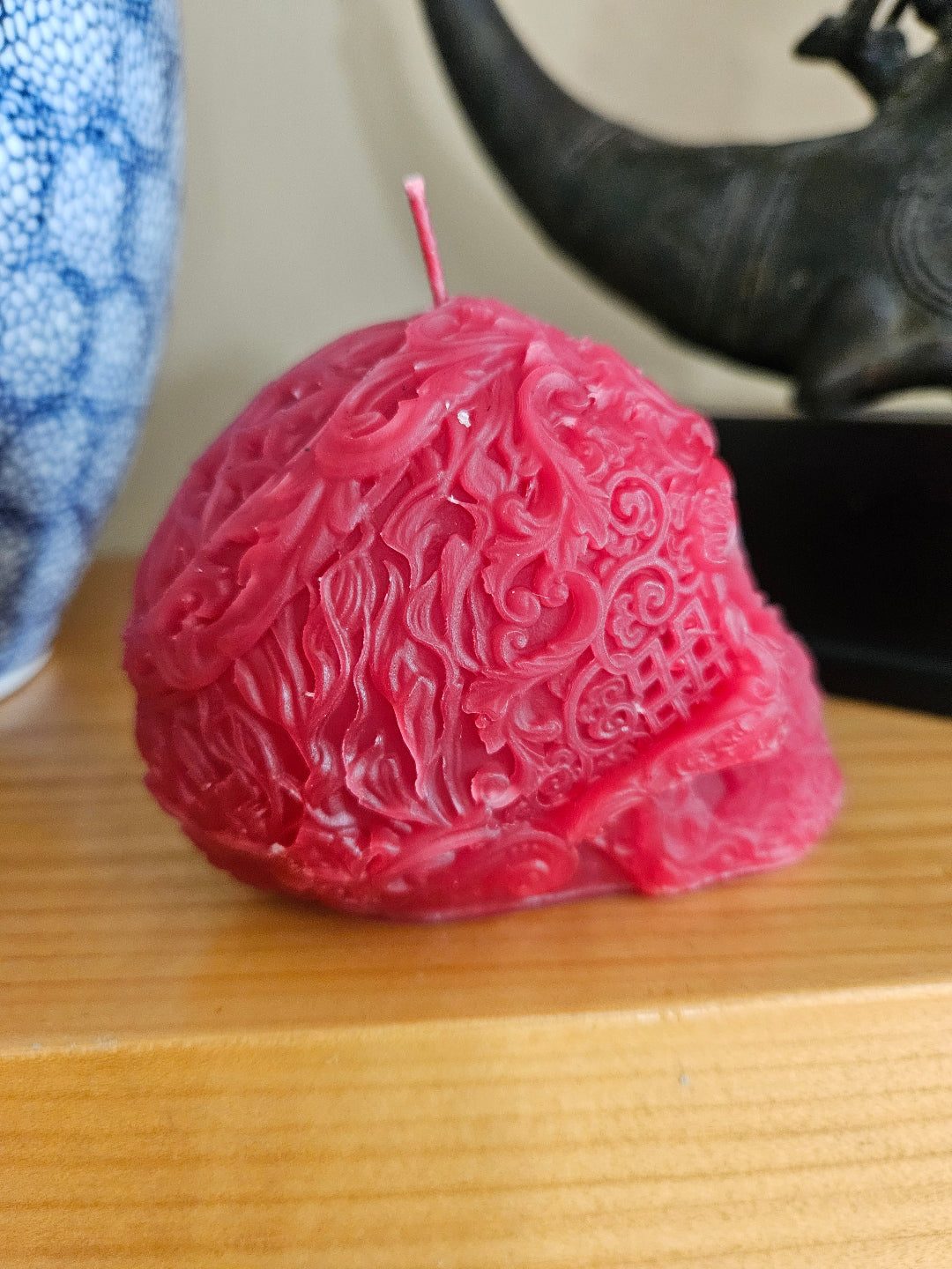Star forehead skull candles with intricate detail