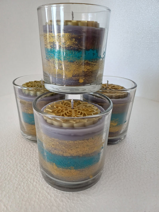 Blue & Gold Medallion Tumbler candles