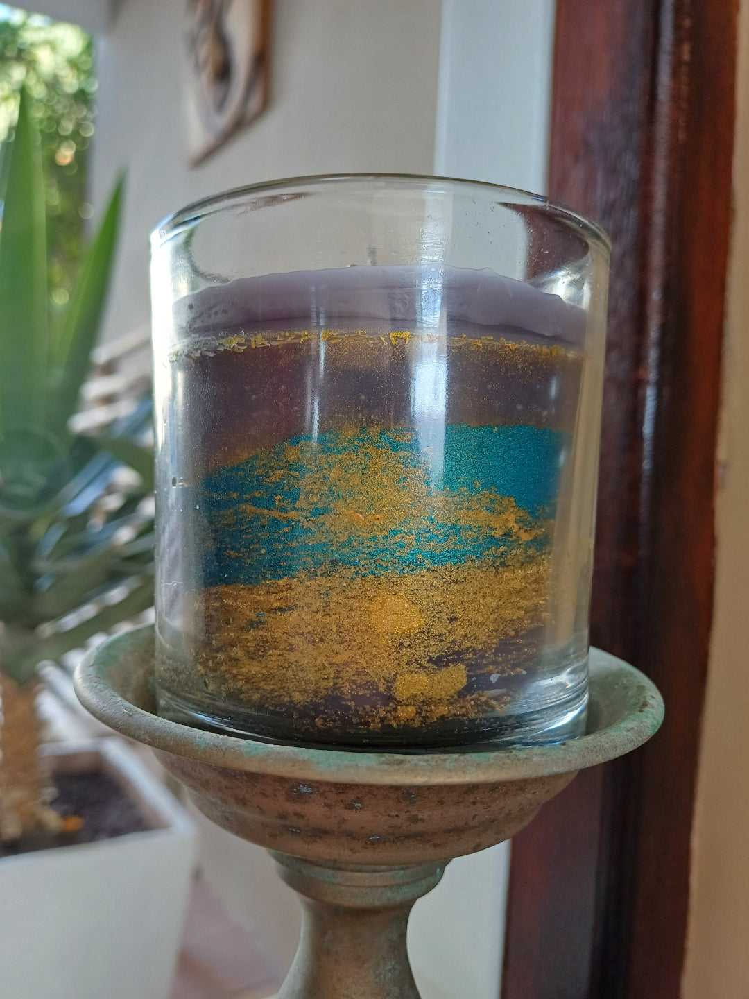 Blue & Gold Medallion Tumbler candles