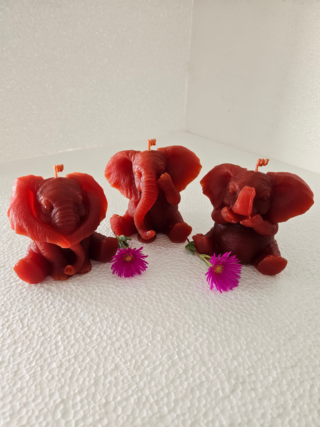 Elephant candle sets-Hear no evil, see no evil, speak no evil ellies