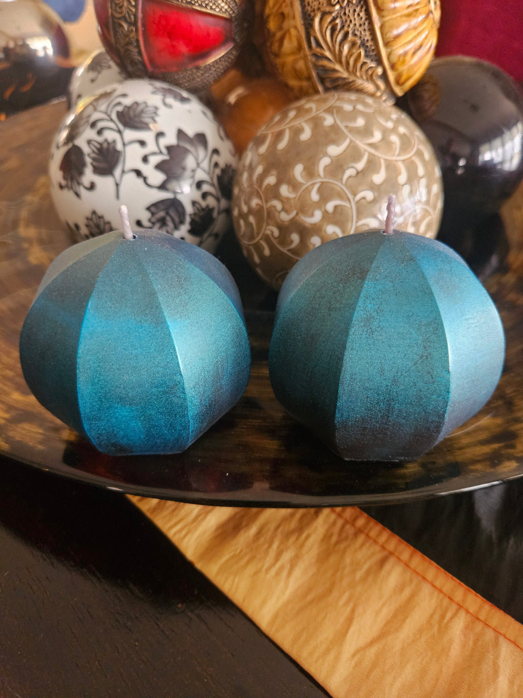 Metallic Gold & Blue Octagons