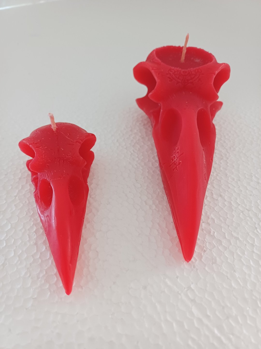 Raven skull candles (set of two)- Large and small